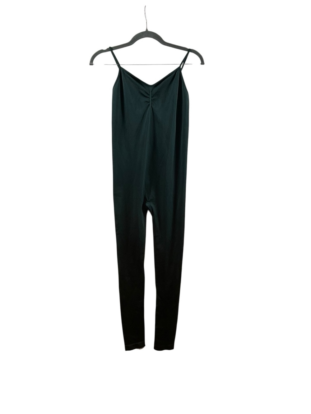 PRISM Black Slim Spaghetti-Strap Jumpsuit with Gathered Front